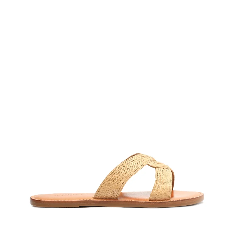 Flats in high rise-Rita Natural Raffia Sandal