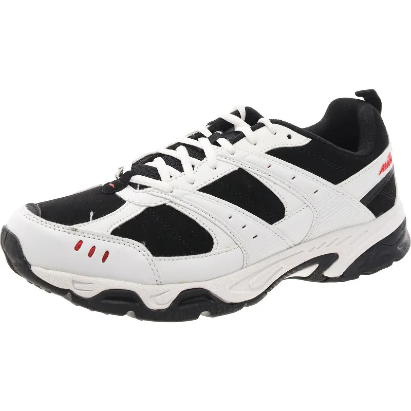 non slip running shoes for wet surfaces-Mens Faux Leather Trainer Running & Training Shoes