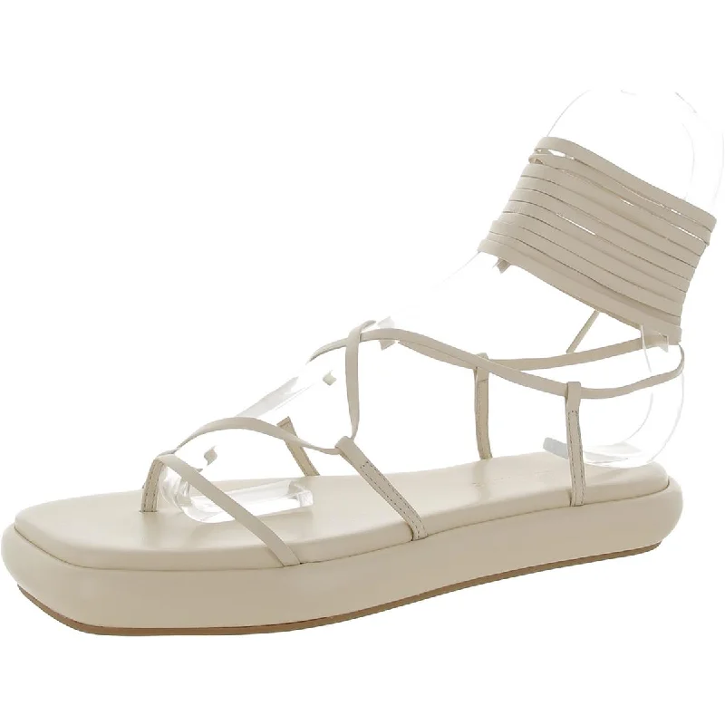 Ilio Smeraldo Womens Geraldine 02 Leather Ankle Tie Flatform Sandals