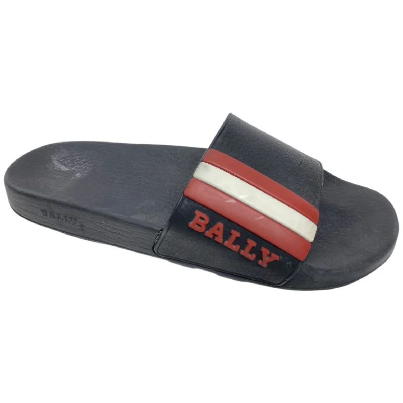 Flats near metro stations-Sandals Flats By Bally In Black & Red, Size: 8.5