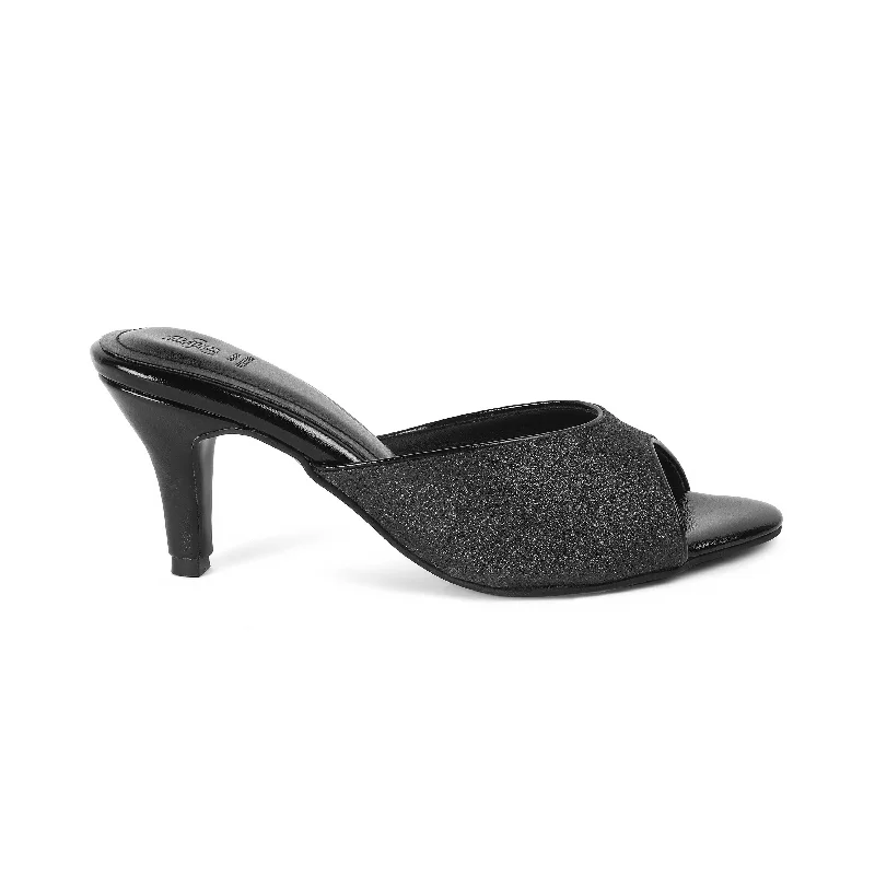 Tresmode Pari Black Women's Dress Heel Sandals