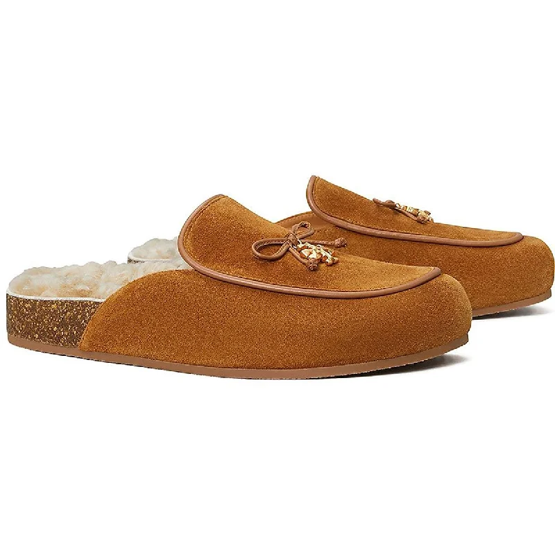 Flats near scenic parks-Tory Burch Womens Charm Shearling Footbed Mules