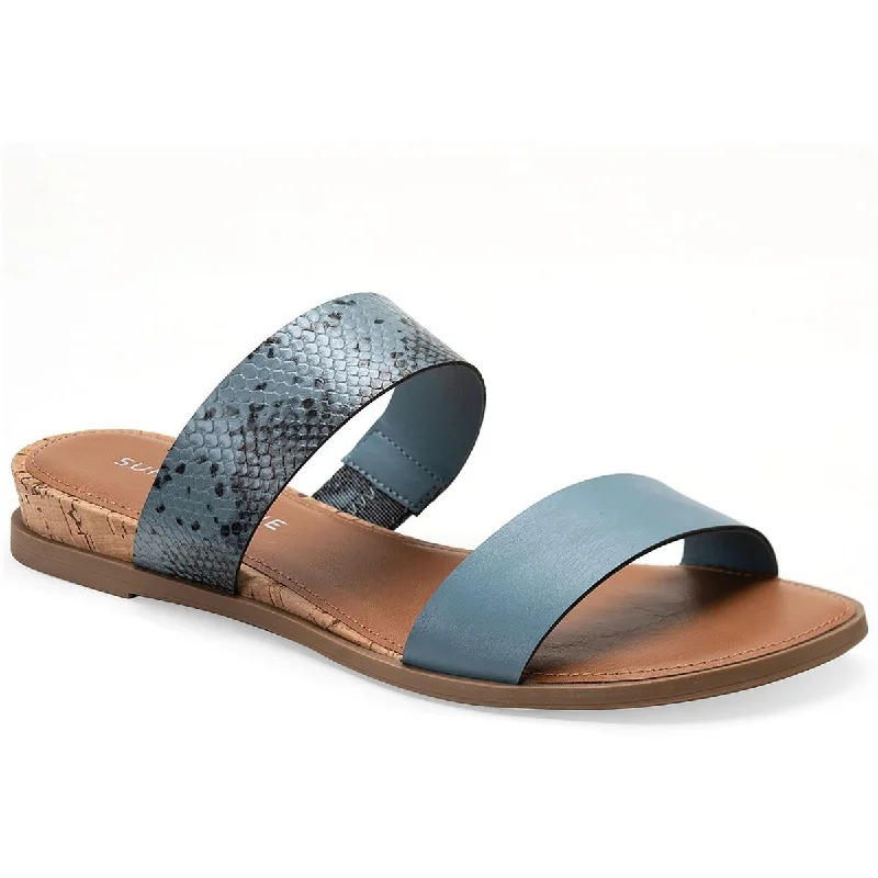 Sun + Stone Womens Open Toe Slide Sandals