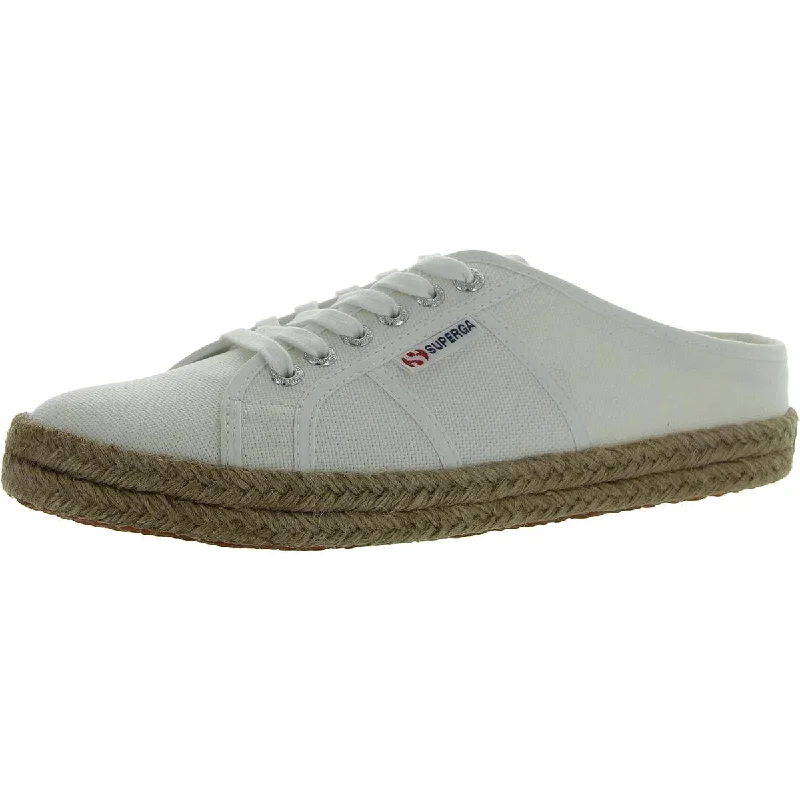 Flats near hiking trails-Superga Womens ROPE Round toe Lace Up Mules