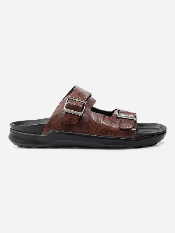 running shoes with extra padding-Men Brown Sandal / Slipper (ID4224)