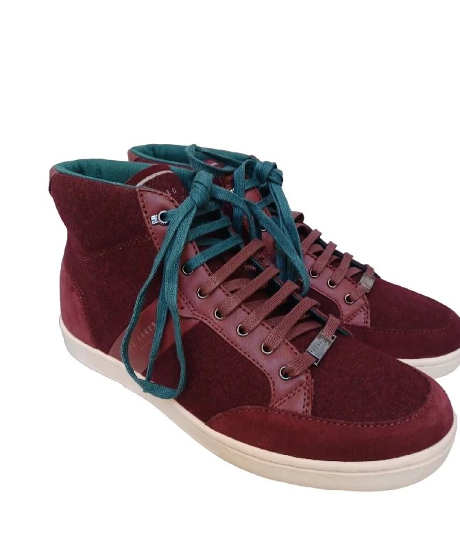 Men's Miykal High-Top Sneaker In Dark Red