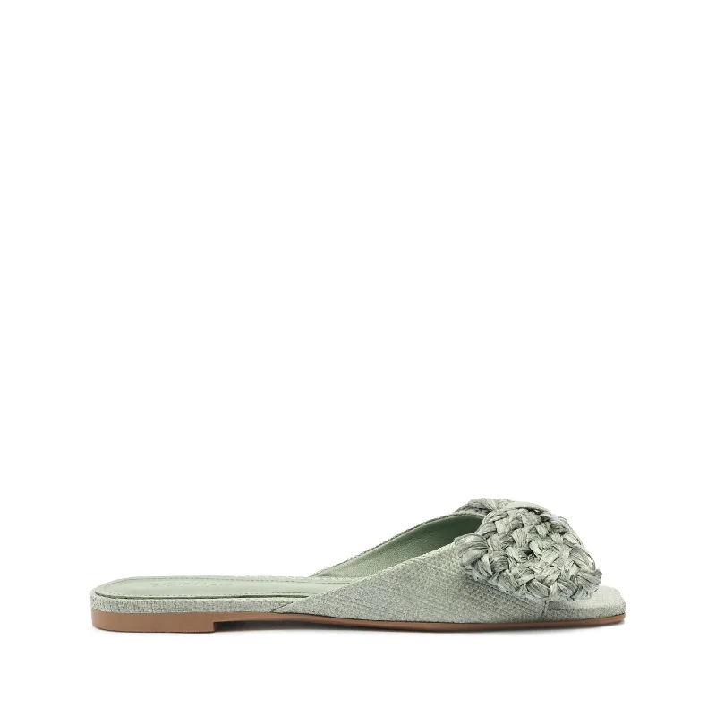 Flats in safe charm-Lienne Straw Flat Sandal