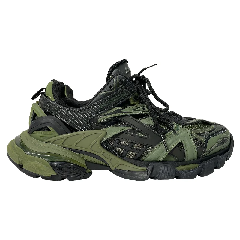 Balenciaga Track 2 Lace-Up Sneakers in Green and Black Polyurethane