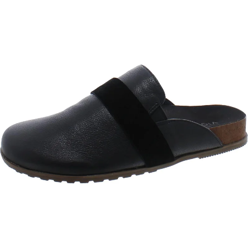 Flats with spacious appeal-Vionic Womens Ambrosia Leather Slip On Mules