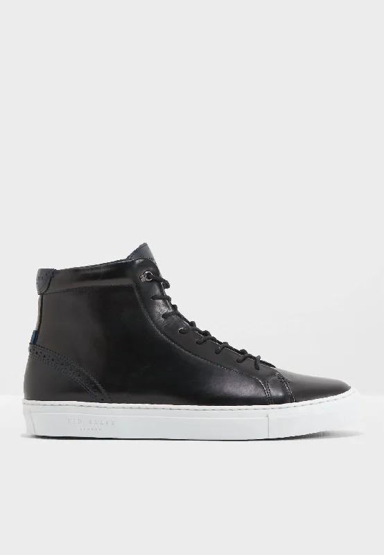 Men's Monerrk High-Top Sneaker In Leather Black