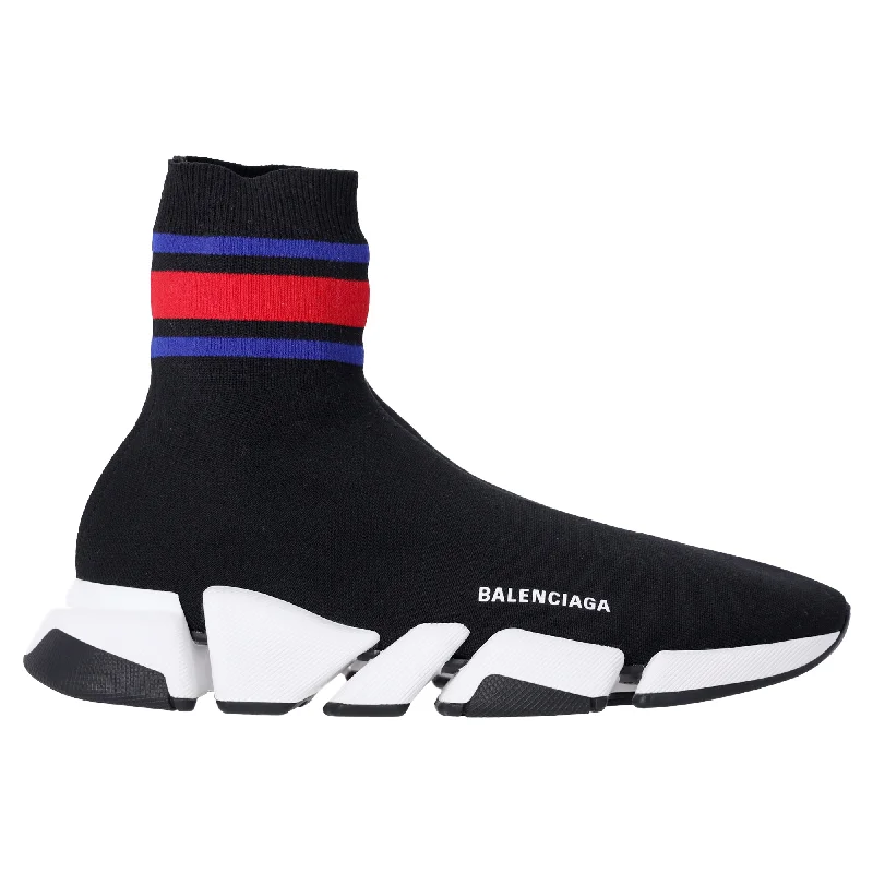 Balenciaga Speed 2.0 Knit Sneakers In Black Recycled Polyester