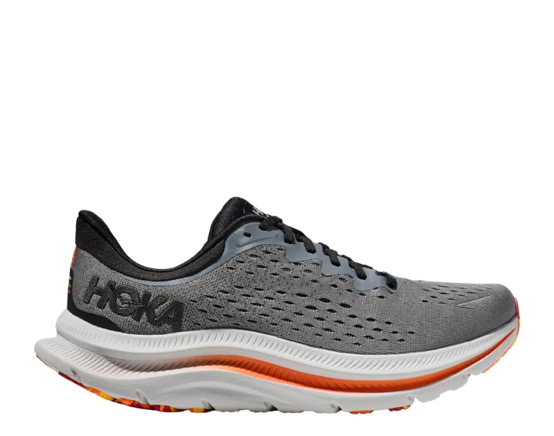 running shoes with cool fabric-Hoka Kawana Black/Lunar Rock Men's Training-Running Shoes 1123163-BLRK