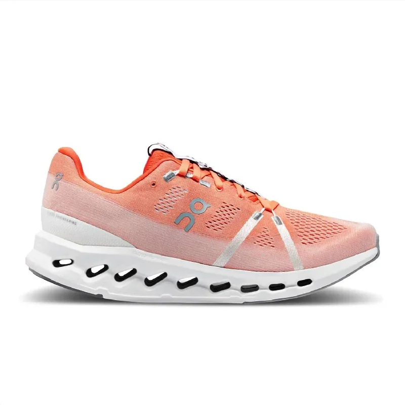 running shoes with leather accents-Men's Cloudsurfer Running Shoes In Flame/white