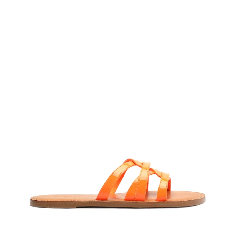 Flats with modern areas-Lyta Patent Leather Sandal