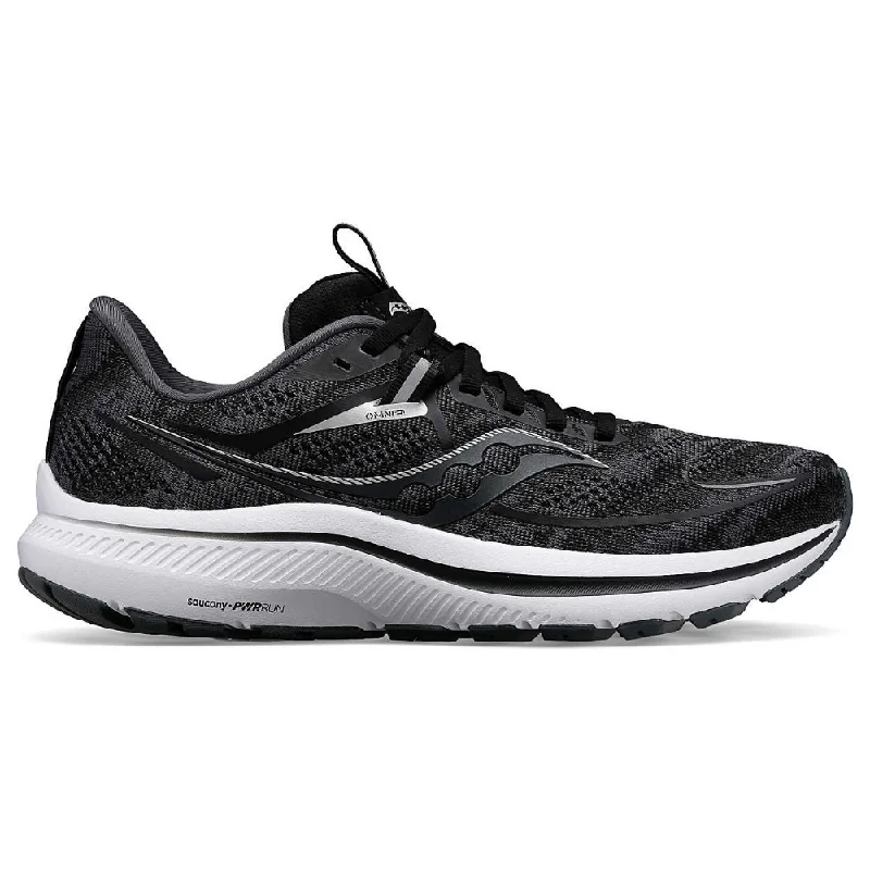 running shoes with supportive heel-Saucony Omni 21 Black/White Running Shoe (Women's)