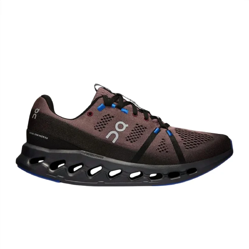 running shoes for forest paths-Men's Cloudsurfer Running Shoes In Black/cobalt