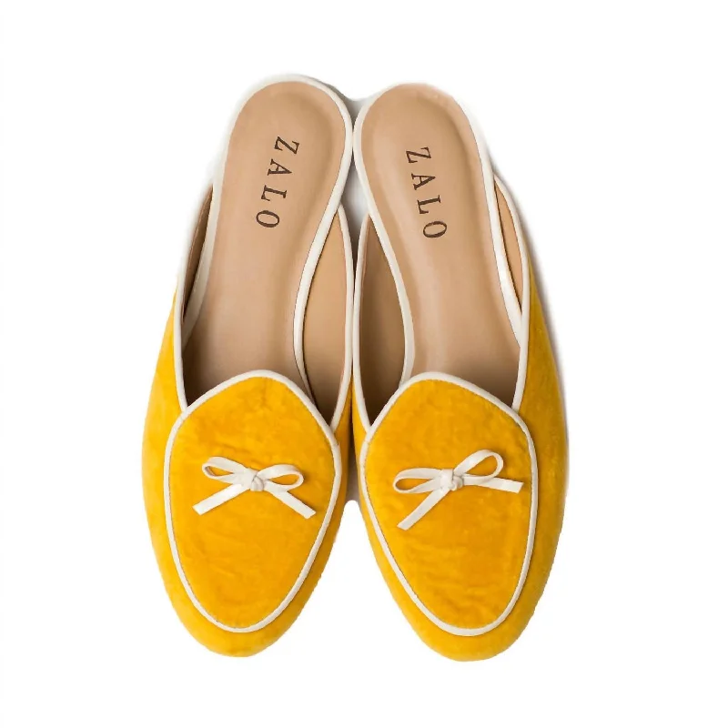 running shoes for coastal paths-Women's Bow Mule In Saffron