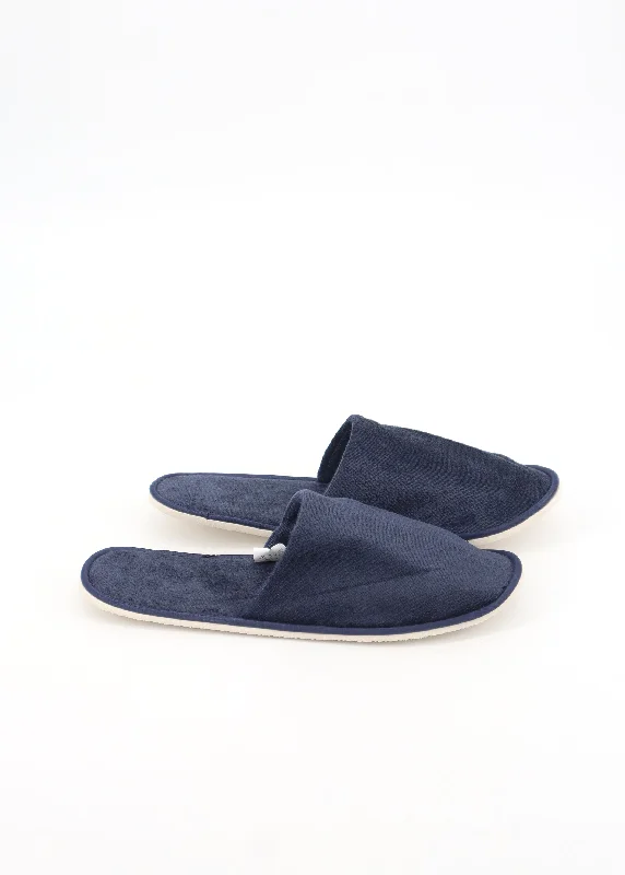 running shoes for solo runs-Men's Plain Slippers,Navy