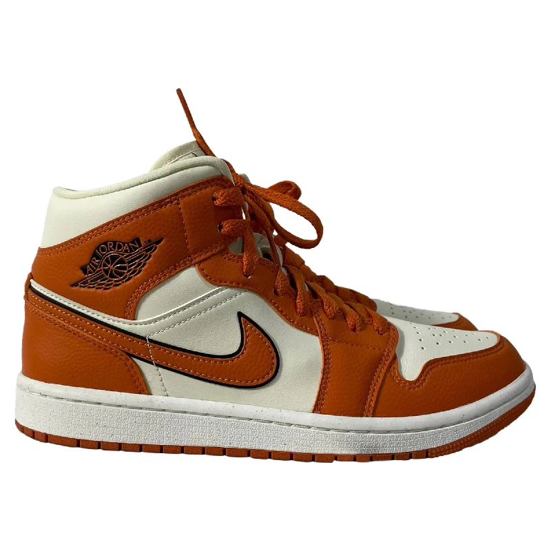 Nike Jordan 1 Mid SE Sport Spice Sneakers in Orange Leather