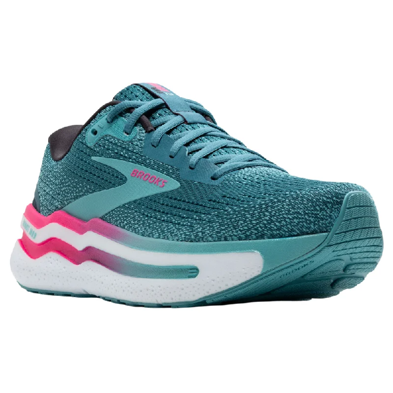 running shoes for speed racing-Brooks Ghost Max 2 Storm Blue/Knockout Pink/Aqua Running Shoe (Women's)