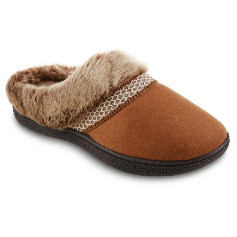 running shoes for muddy runs-Women's Recycled Microsuede Mallory Hoodback Slipper In Cognac