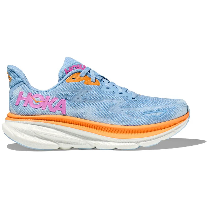 running shoes with slip resistant-Hoka Clifton 9 Running Shoe Airy Blue/Ice Water (Women's)