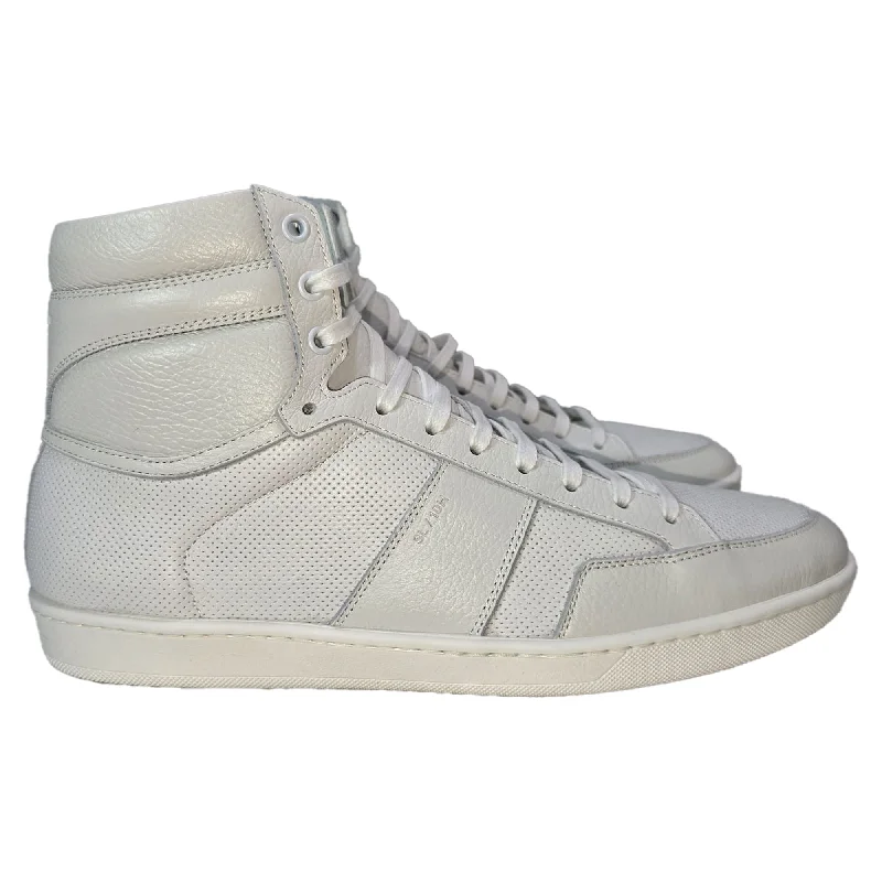 Saint Laurent SL/10H High Top Sneakers in White Leather