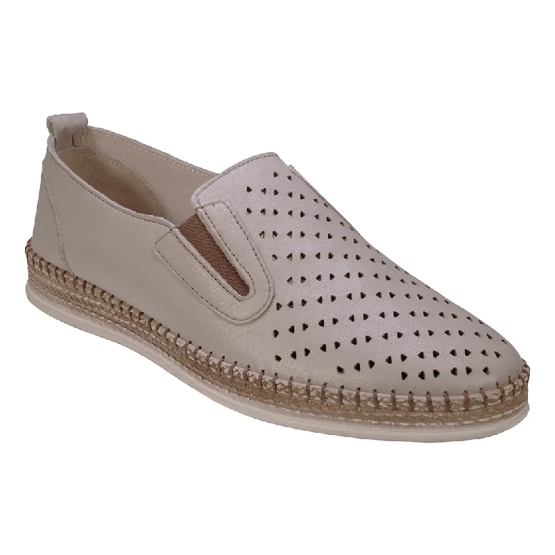 Flats near sports spaces-Amillie Ice Perforated Leather Flats