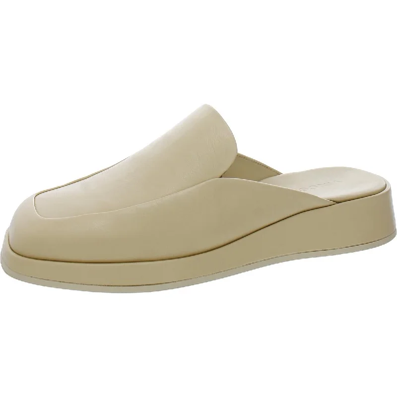 Flats with modern appeal-Vince Womens Raquel Leather Square Toe Mules