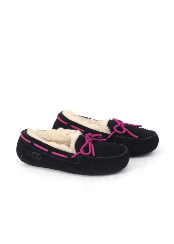 running shoes for rocky trails-Kids Girl's Mocassin Slippers,Black