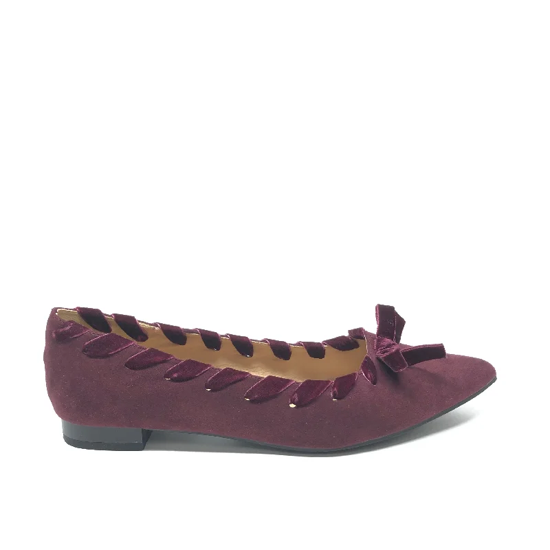 Flats in luxury spaces-Shoes Flats By Versona In Maroon, Size: 10