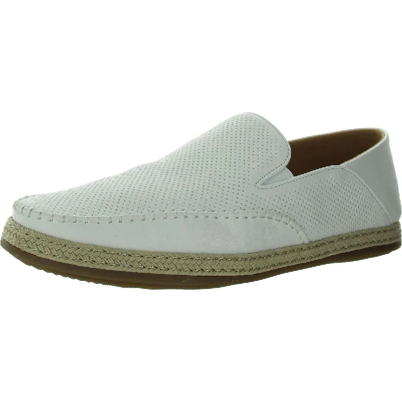 Loafers with cushioned soles-Steve Madden Mens CAYDENN Leather Slip on Loafers