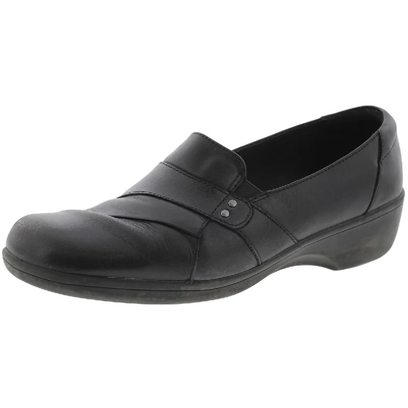 Loafers for city fun-Clarks Womens May Marigold Leather Slip On Loafer Heels