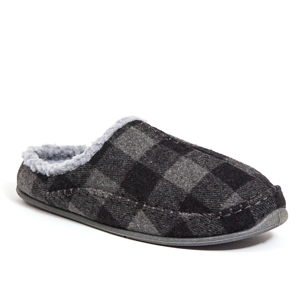 running shoes for sprint races-Deer Stags Men's Nordic Plaid Slipper - Grey/Black