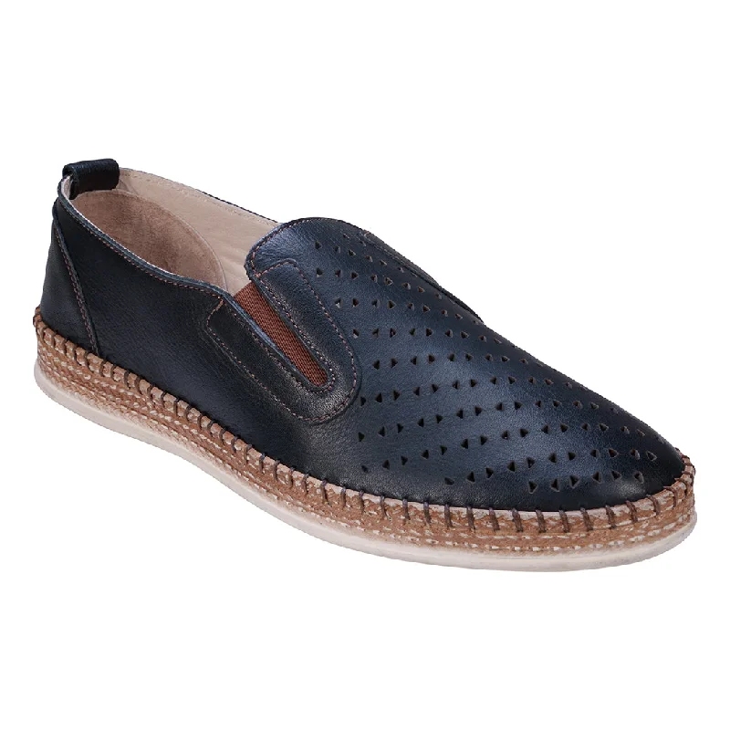 Flats in peaceful spaces-Amillie Black Perforated Leather Flats