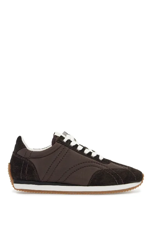 Toteme Dark Brown Suede Sneakers With Recycled Materials And Non-Slip Sole