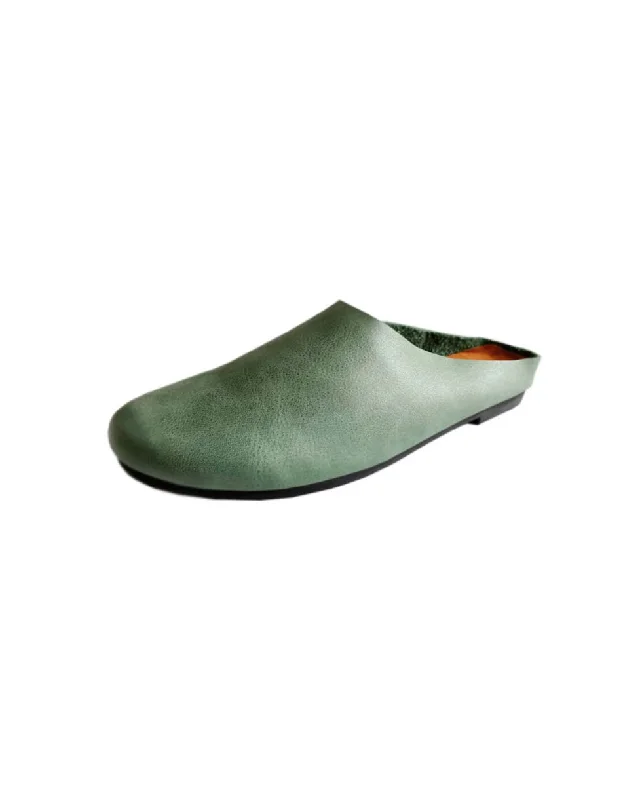 running shoes for rugged trails-Handmade Retro Soft Leather Flat Slippers