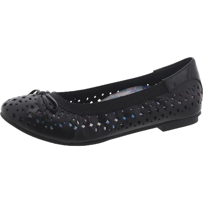 Flats with hardwood floors-Vionic Womens Surin Leather Slip On Ballet Flats