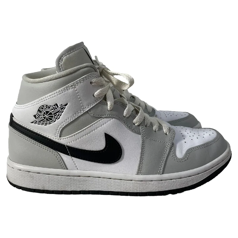 Nike Jordan 1 Mid Light Sneakers in Grey Leather