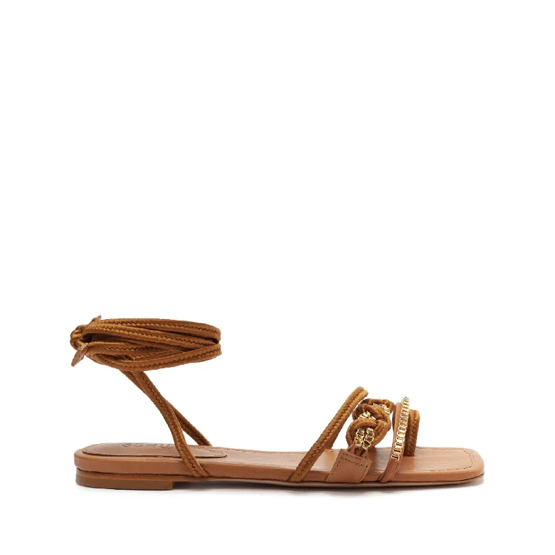 Flats near public spaces-Guadalupe Atanado Leather Sandal