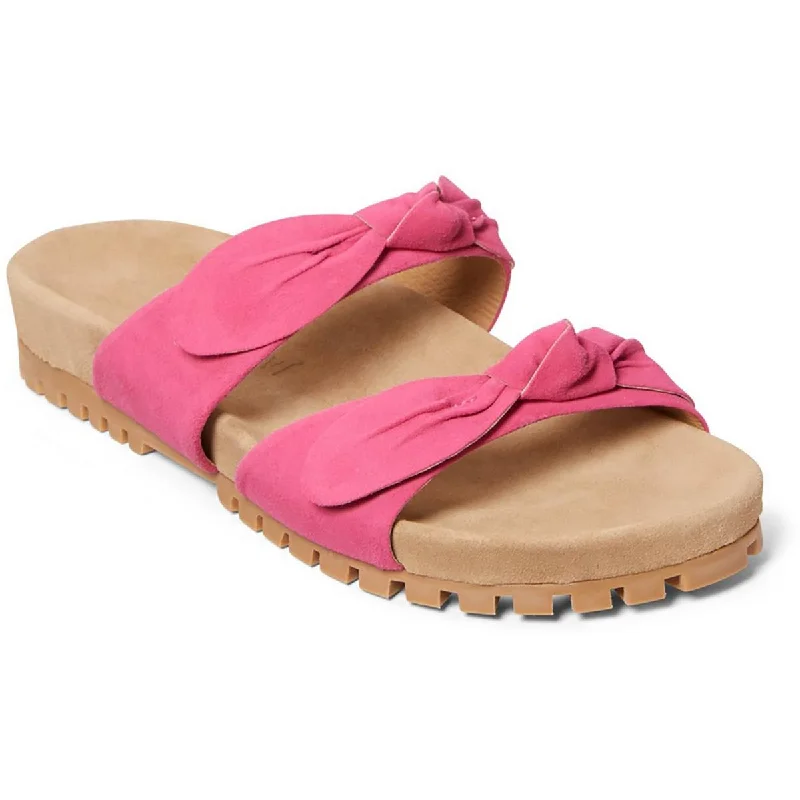 Jack Rogers Womens Rose Double Knot Comfort Sandal Leather Footbed Slide Sandals