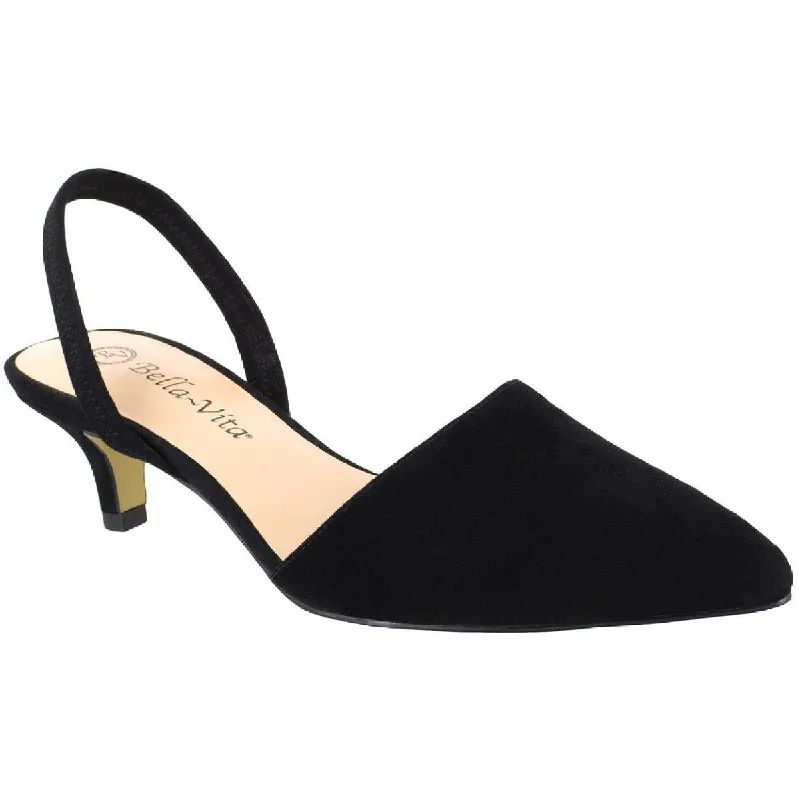 Sarah  Womens Faux Suede Slip On Heels