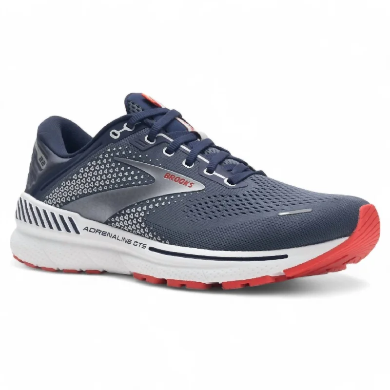 running shoes with dust proof-Men's Adrenaline Gts 22 Running Shoes In Peacoat/india Ink/grenadine