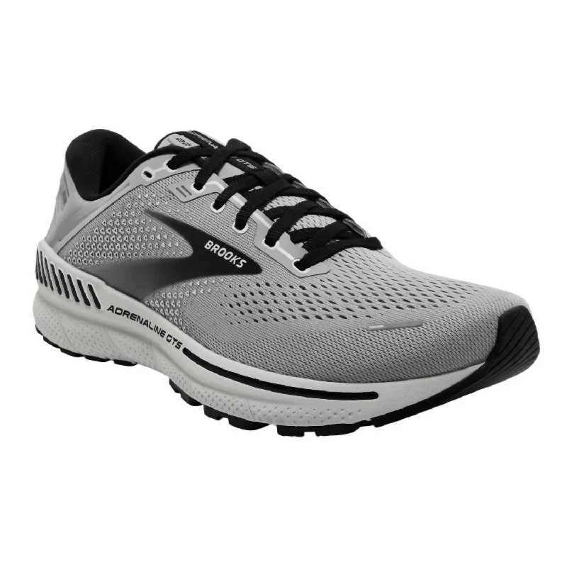 running shoes with firm grip-Men's Adrenaline Gts 22 Running Shoes In Alloy/grey/black