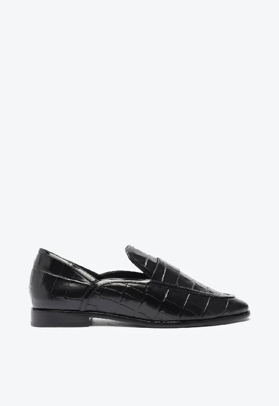 Flats with private areas-Maurice Croco Embossed Flat