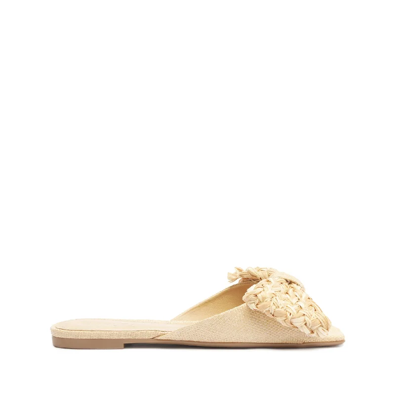 Flats with great charm-Lienne Straw Flat Sandal