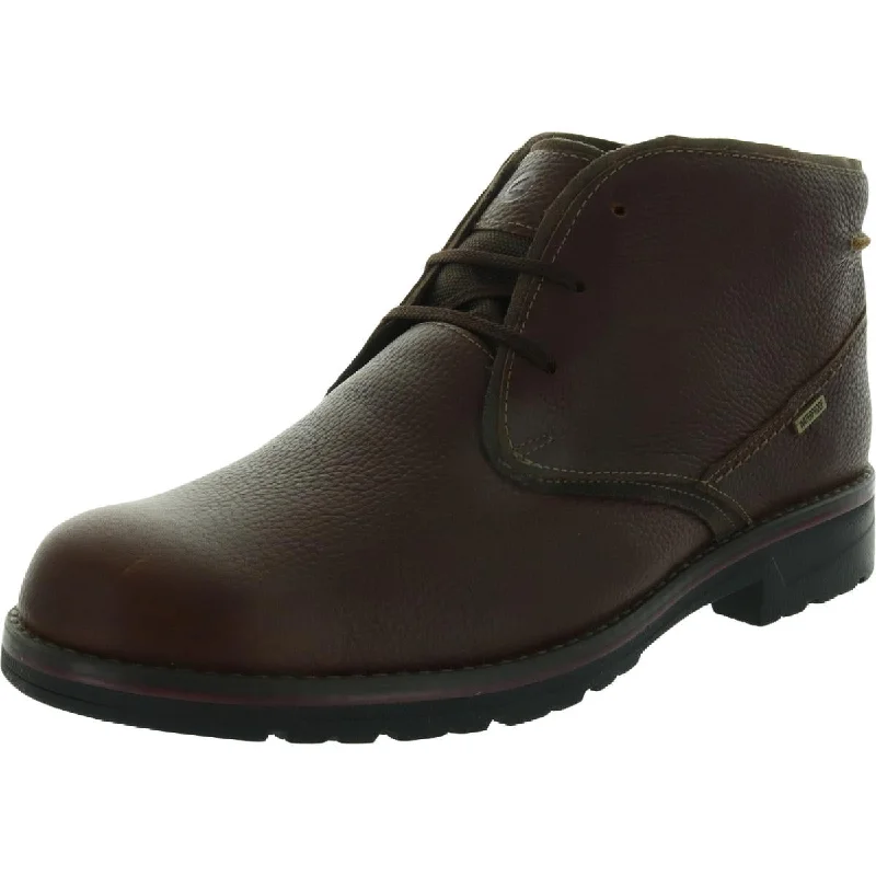 sandals with textured sole-Where to find polished boots-Clarks Morris Lace Men's Tumbled Leather Round Toe Chukka Boots