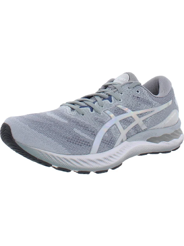 running shoes for amateur runs-Gel-Nimbus 23 Platinum Mens Fitness Workout Running Shoes