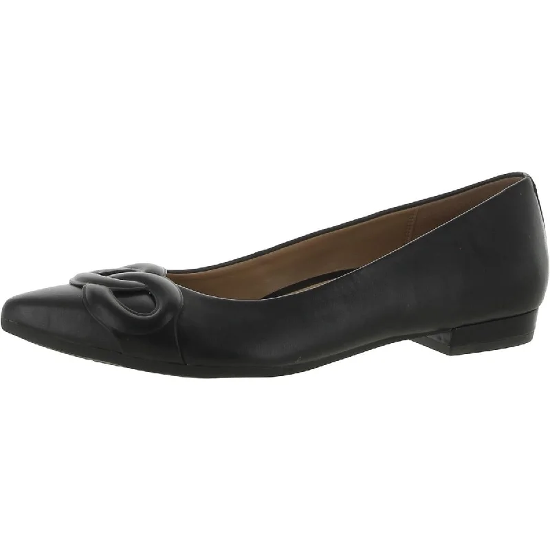 Flats in central appeal-Vionic Womens Arielle Leather Slip On Ballet Flats