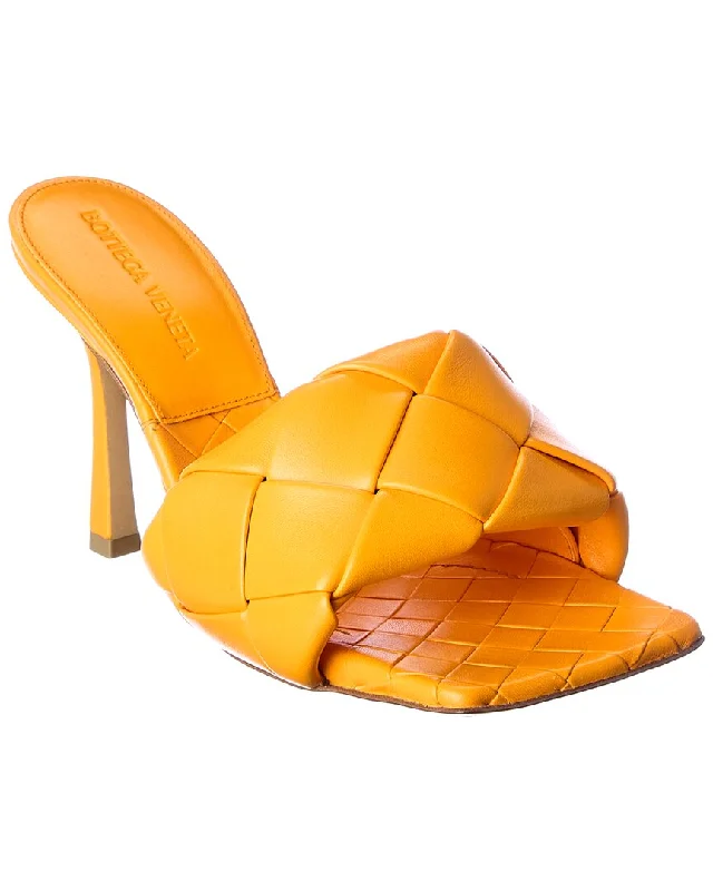 Bottega Veneta The Lido Intrecciato Leather Heel Sandal